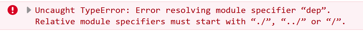 Bare Specifier Error